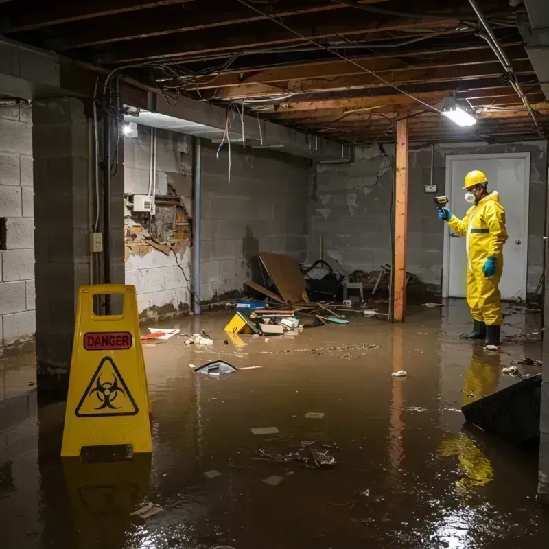 Flooded Basement Electrical Hazard in New Franklin, MO Property